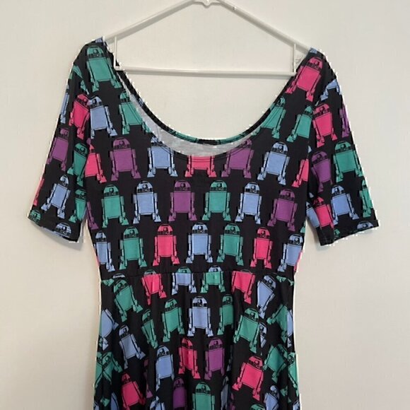 HER UNIVERSE STAR WARS Black Multi R2-D2 R2D2 Graphic Mini Fit & Flare Dress M - Picture 12 of 13